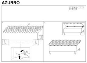 Banca tapitata Culoare Gri inchis / Stejar, AZURRO VELVET 14