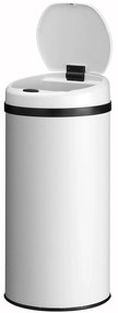 Coș de gunoi rotund cu senzor - 40 L - alb