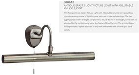 Aplica de perete pentru tablou Picture Lights alama antic 3008AB SRT