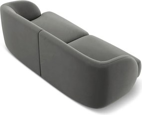 Canapea 2 locuri, Miley, Micadoni Home, BL, 184x85x74 cm, catifea, gri deschis