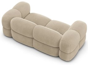 Canapea bej cu tapițerie din catifea 210 cm Loretto – Cosmopolitan Design