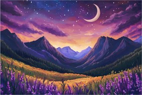 Tablou - Peisaj violet (90x60 cm)