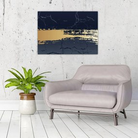 Tablou - Albastru și aur abstracție N⁰2 (70x50 cm)