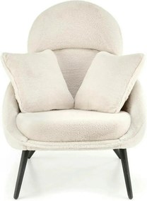 Scaun de relaxare modern MERRY, crem, stofa/otel, 80x90x95 cm
