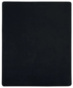 136214 vidaXL Cearșaf de pat cu elastic, negru, 140x200 cm, bumbac