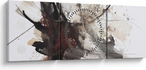 Tablou cu pictură abstactă (cu ceas) (90x30 cm)