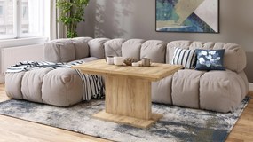 Mazzoni ASTON MINI Stejar Craft Auriu - MĂSUȚĂ DE CAFEA MODERNĂ EXTENSIBILĂ REGLABILĂ PE ÎNĂLȚIME MASĂ TRANSFORMABILĂ