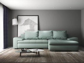 Colțar extensibil dumonde cu ladă de depozitare si sezut confortabil din spuma high-density, Leonardo Enjoy Mint 260x185 cm II