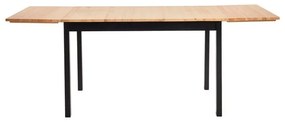 Masă de dining extensibilă din lemn de pin cu structură neagră Bonami Essentials Brisbane, 120 (200) x 70 cm