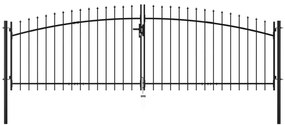 Poarta de gard cu usi duble, cu varfuri de sulita, 400 x 150 cm 400 x 150 cm