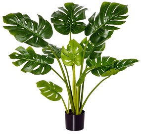 HOMCOM plante artificiale 110 cm Monstera artificială plante de interior și exterior în ghiveci copac artificial plantă decorativă plantă de birou ghiveci din plastic pentru interior și exterior | Aosom Romania