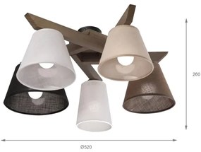 Lustră LED aplicată Brilagi ANTHONY 5xE14/40W/230V stejar nuc