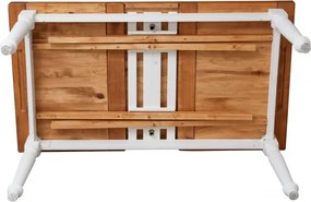 Masa extensibila, L160(290) 90 H80 cm, alb antic nuc antichizat, lemn masiv