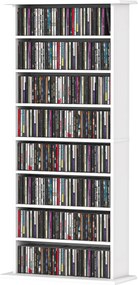 HOMCOM Unitate de Stocare 360 CD/185 DVD/185 Blu-ray - Alb | Aosom Romania