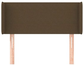 Tablie de pat cu aripioare maro inchis 83x16x78 88 cm textil 1, Maro inchis, 83 x 16 x 78 88 cm