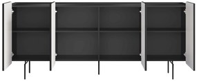 Comodă Malmi 200 cm - negru mat / picioare negre