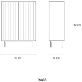 Comodă gri înaltă 97x130 cm Sierra – Teulat