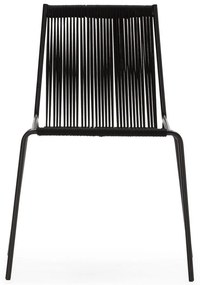 Scaune de dining negre stivuibile 2 buc. din metal Emily – Marckeric