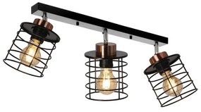 Plafonieră neagră din metal 12x56 cm Glob – Candellux Lighting