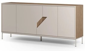 Comodă crem/în culoare naturală cu aspect de lemn de stejar 180x80x40 cm Lilou – Marckeric