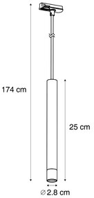 Lampă suspendată modernă bej cu alb pentru sistem de șină monofazat - Iconic Frini