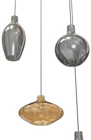 Lustră pe cablu Wofi 5005-501 ROUEN 5xE14/40W/230V auriu/gri