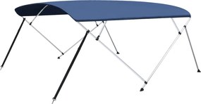 vidaXL Parasolar barcă Bimini 4 arcuri bleumarin, 243x(230-244)x137 cm