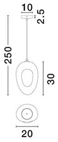 Pendul design modern, Stone Gray, TEMPUS, 20x30cm