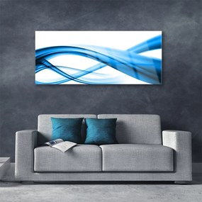 Tablou pe sticla Abstract Art Albastru Alb