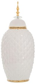 Vaza din ceramica White Golden cu capac 20 cm x 47 cm