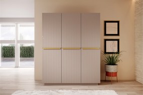 Dulap Nicole 150 cm - MDF roz antic / mânere aurii