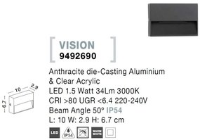 Aplica de perete pentru iluminat exterior IP54 VISION