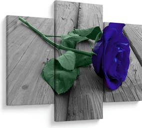 Tablou - Trandafir albastru cu tulpina verde (90x60 cm)