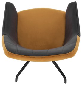 Scaun pivotant, gri, ţesătură de catifea camel / negru, RATOKO
