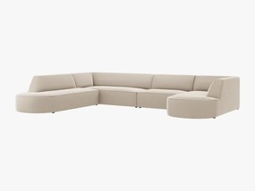 Coltar 6 locuri rotunjit Ruby catifea L366 cm