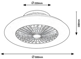 Plafonieră LED dimabilă cu ventilator Rabalux LED/30W/230V + telecomandă