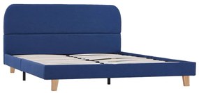 280878 vidaXL Cadru de pat, albastru, 140 x 200 cm, material textil