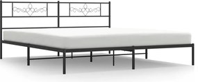 vidaXL Cadru de pat metalic cu tăblie, negru, 180x200 cm