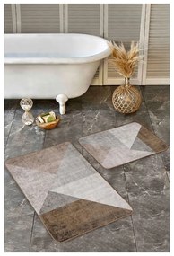 Covorașe de baie gri-maro 2 buc. din catifea 60x100 cm – Mila Home