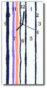 Ceas de perete din sticla vertical Linii de vopsea de culoare art belt