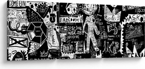 Tablou - Graffiti (cu ceas) (90x30 cm)