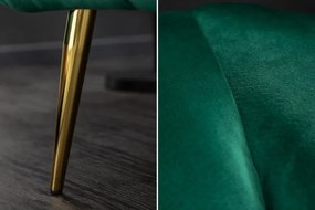 Fotoliu design elegant Noblesse, verde smarald