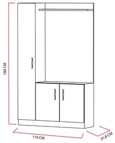 Mobilier hol Neturella (alb + teak). 1102378