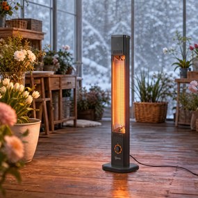 Outsunny încălzitoare Electrice cu Infraroșu 2000W IP65 Negre | Aosom Romania