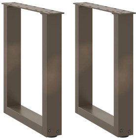 vidaXL Picioare pentru măsuță de cafea în formă de U, 2 buc., oțel natural, 38x(42-43) cm