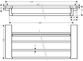 Etajera baie pentru prosoape, crom lucios, Hansgrohe AddStoris 65 Crom lucios