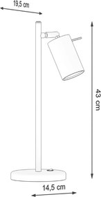 Veioză neagră din metal (înălțime 43 cm) Etna – Sollux