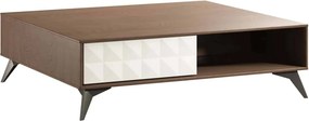 Masuta lemn masiv nuc de cafea Zion Crem-, 100 × 100 × 30 cm