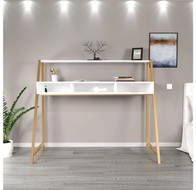 Masă de scris Decorative (alb + auriu). 1108017