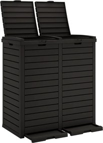 vidaXL Coș de gunoi de exterior, negru, 78x41x86 cm, polipropilenă